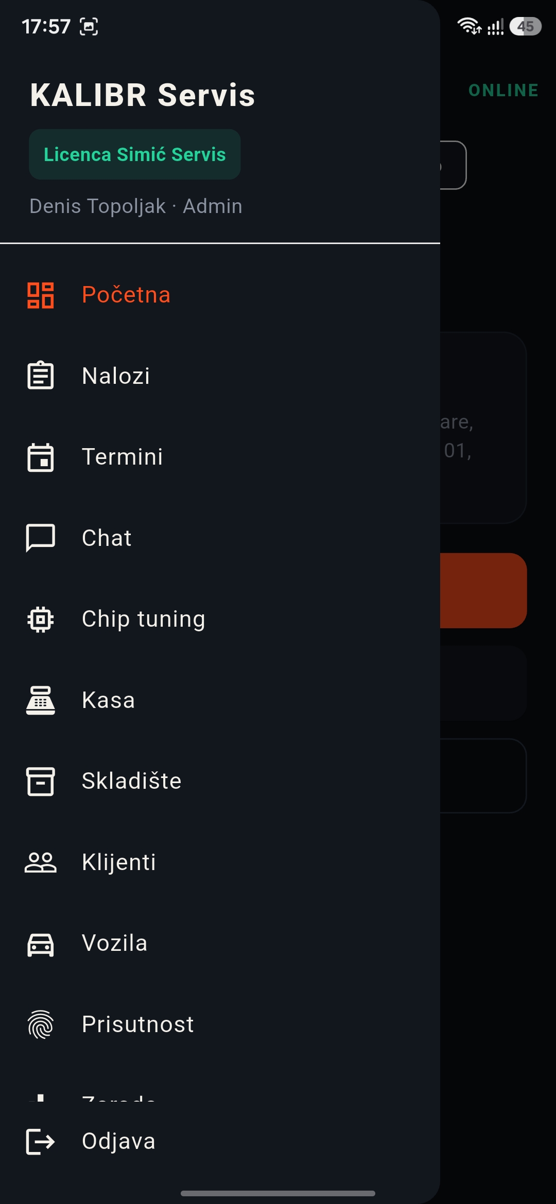 Glavni meni