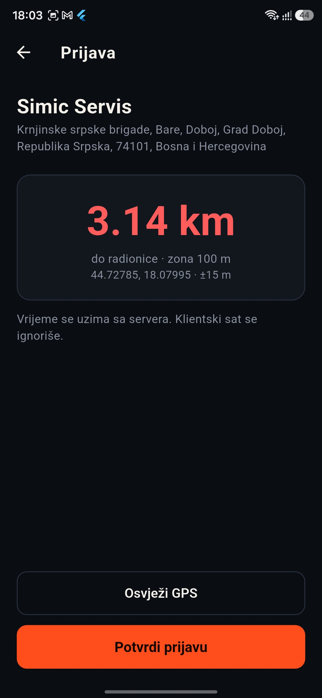 GPS prijava na posao